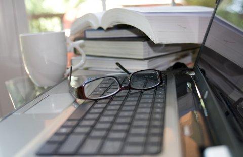 Book and glasses