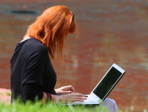 Student with laptop