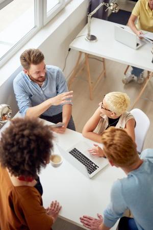 Group Discussion over Desk